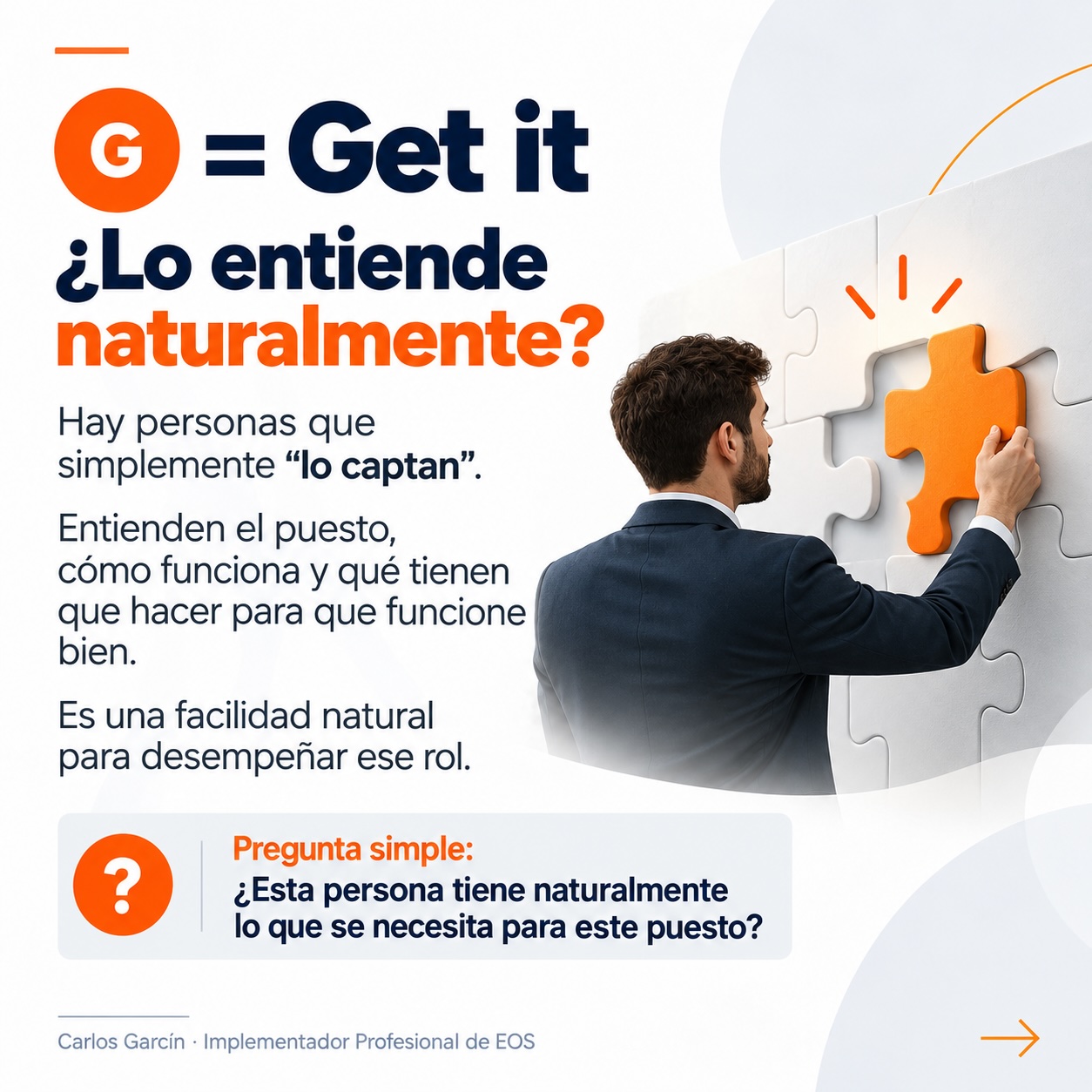 G = Get it: ¿lo entiende naturalmente? Hay personas que simplemente “lo captan”